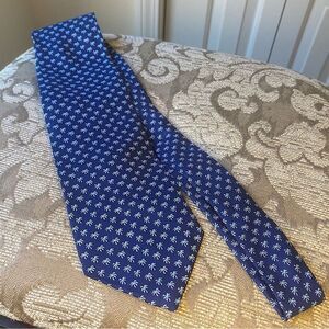 Brooks Brothers 346 Pure Silk Tie Palm Beach Tie Navy Blue Novelty Tie